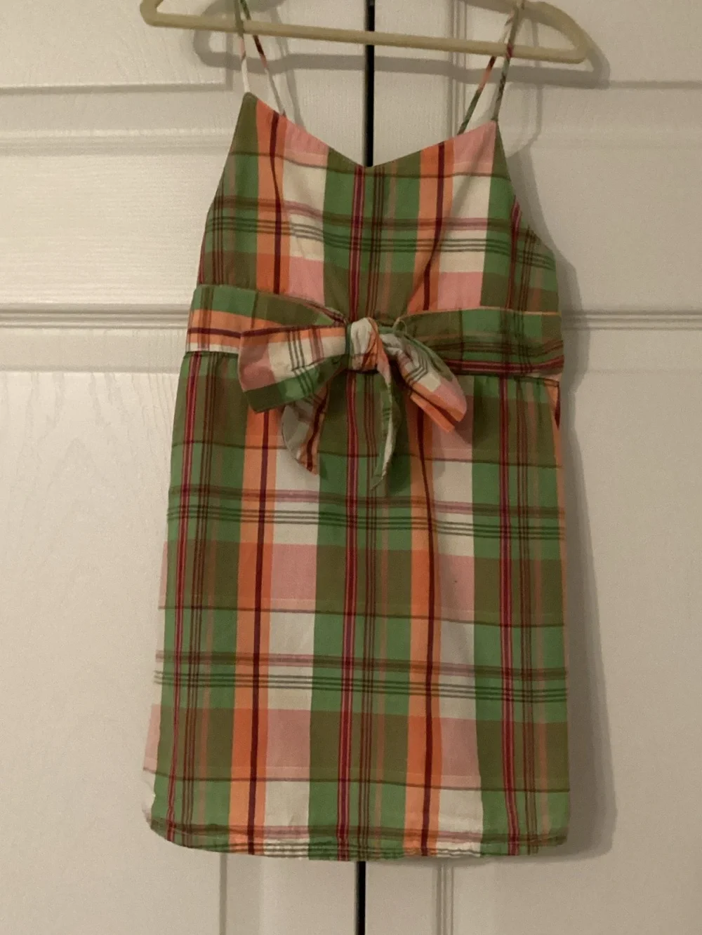 Coral Reef Vintage Gymboree Madras Plaid Dress With Spaghetti Straps Size 6